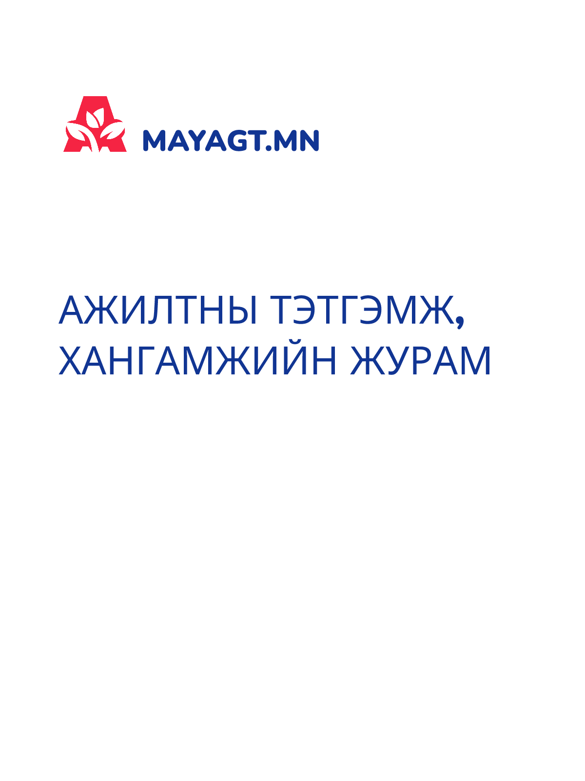 АЖИЛТНЫ ТЭТГЭМЖ, ХАНГАМЖИЙН ЖУРАМ