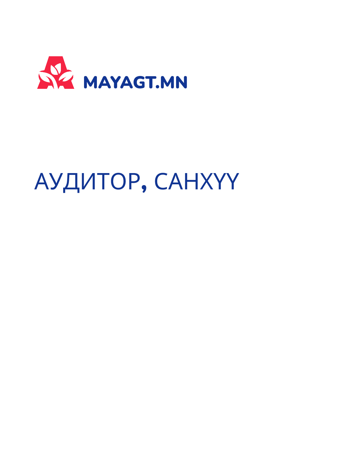 АУДИТОР, Санхүү