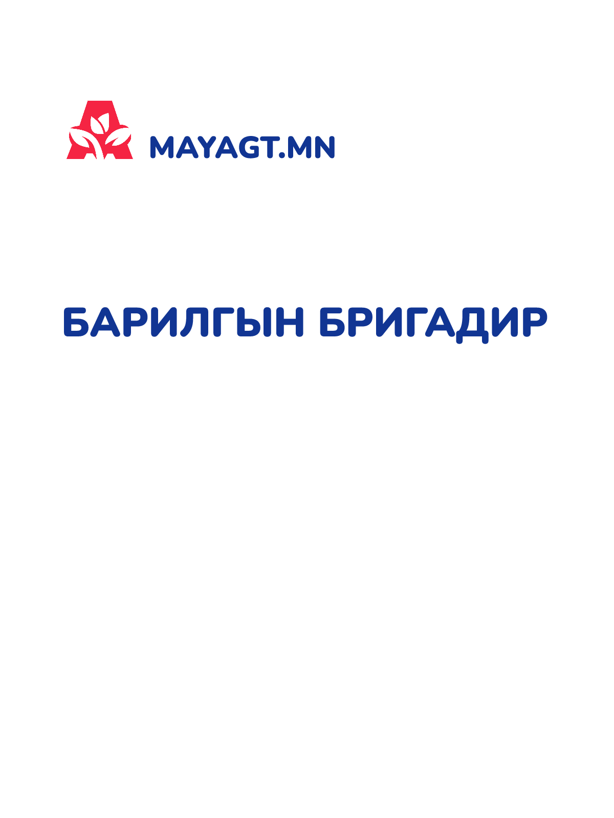 БАРИЛГЫН БРИГАДИР