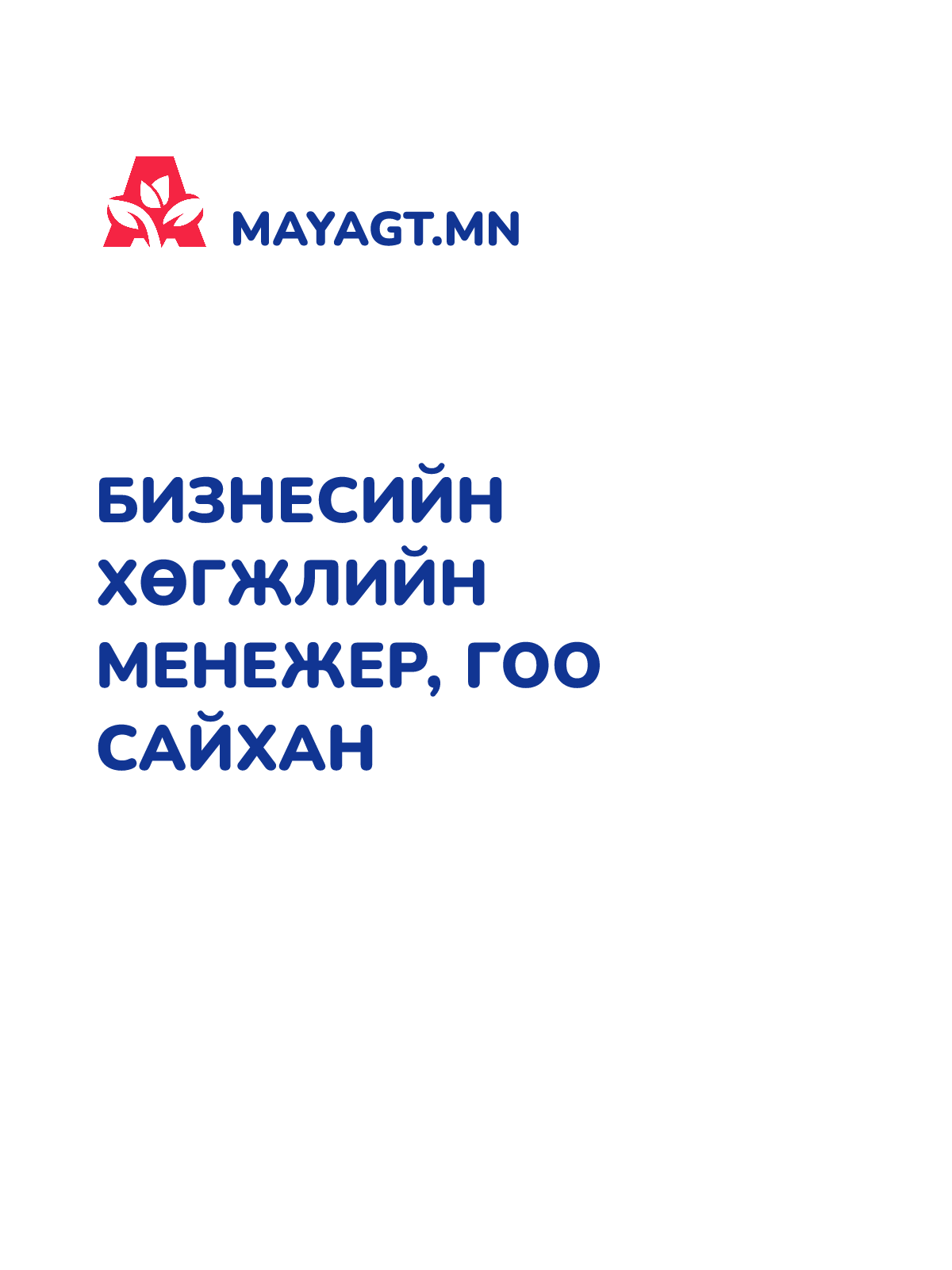 БИЗНЕСИЙН ХӨГЖЛИЙН МЕНЕЖЕР, Гоо сайхан