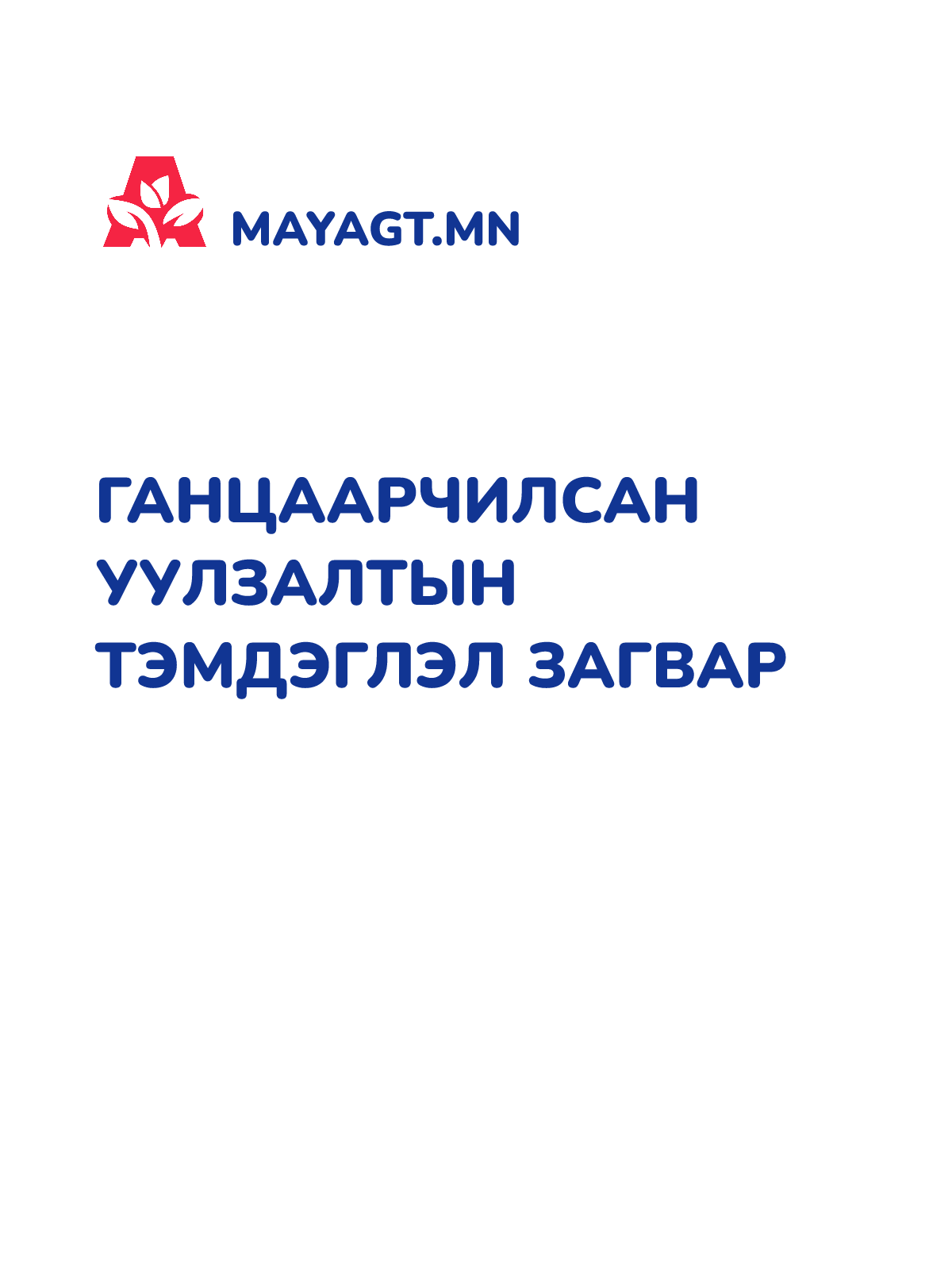 ГАНЦААРЧИЛСАН УУЛЗАЛТЫН ТЭМДЭГЛЭЛ ЗАГВАР