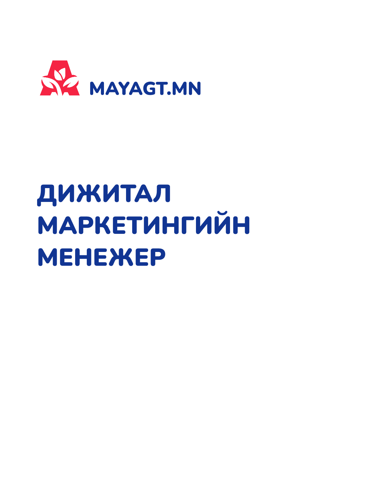 ДИЖИТАЛ МАРКЕТИНГИЙН МЕНЕЖЕР
