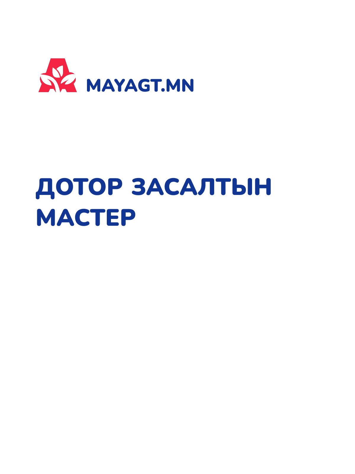 ДОТОР ЗАСАЛТЫН МАСТЕР