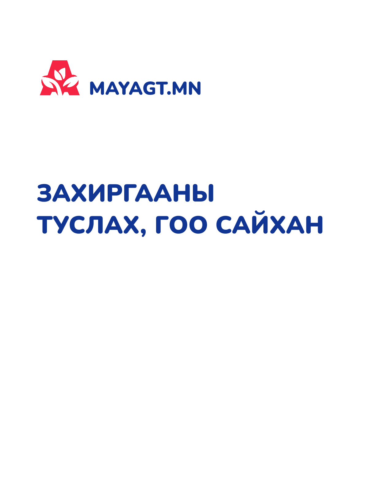 ЗАХИРГААНЫ ТУСЛАХ, Гоо сайхан