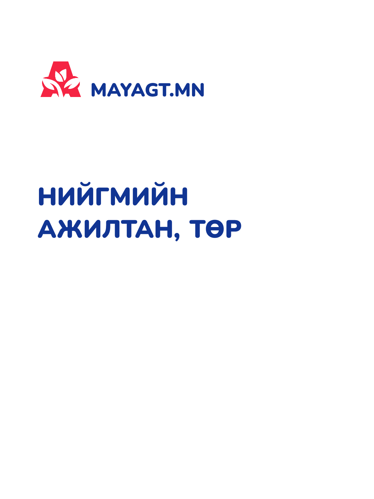 НИЙГМИЙН АЖИЛТАН, Төр