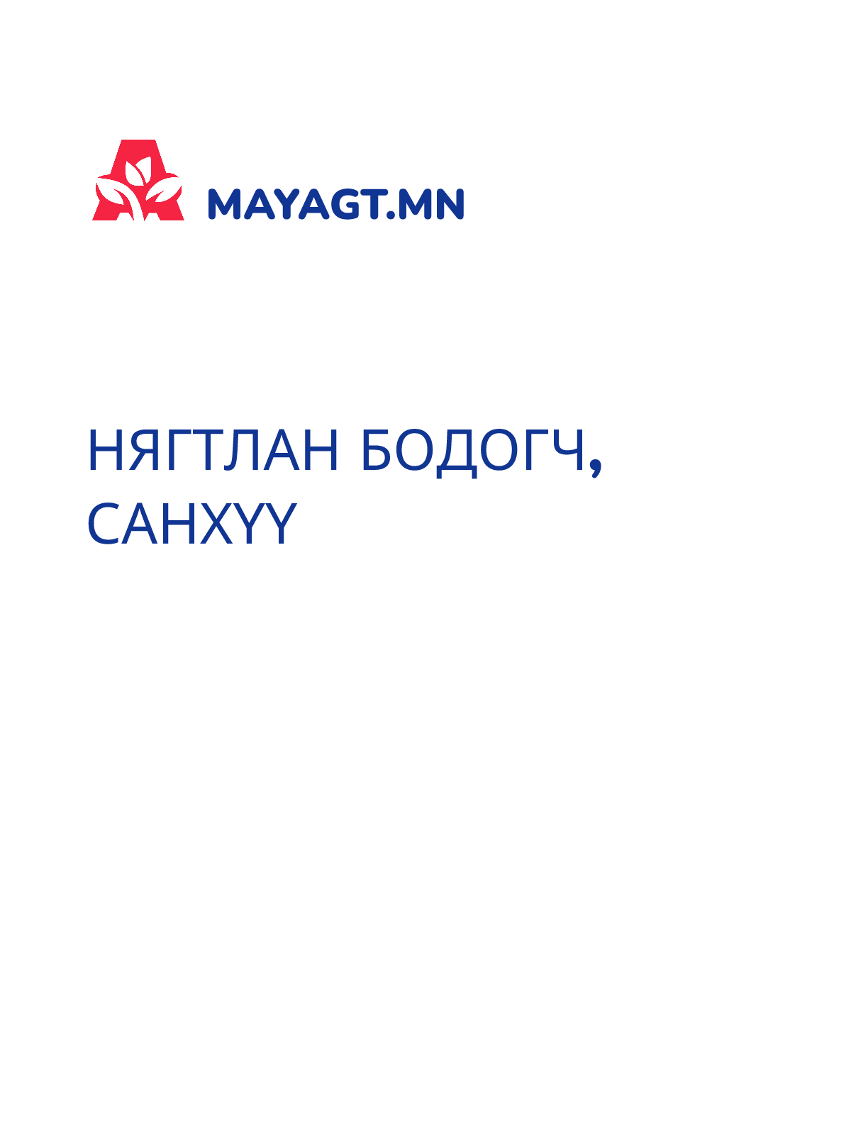 НЯГТЛАН БОДОГЧ, Санхүү