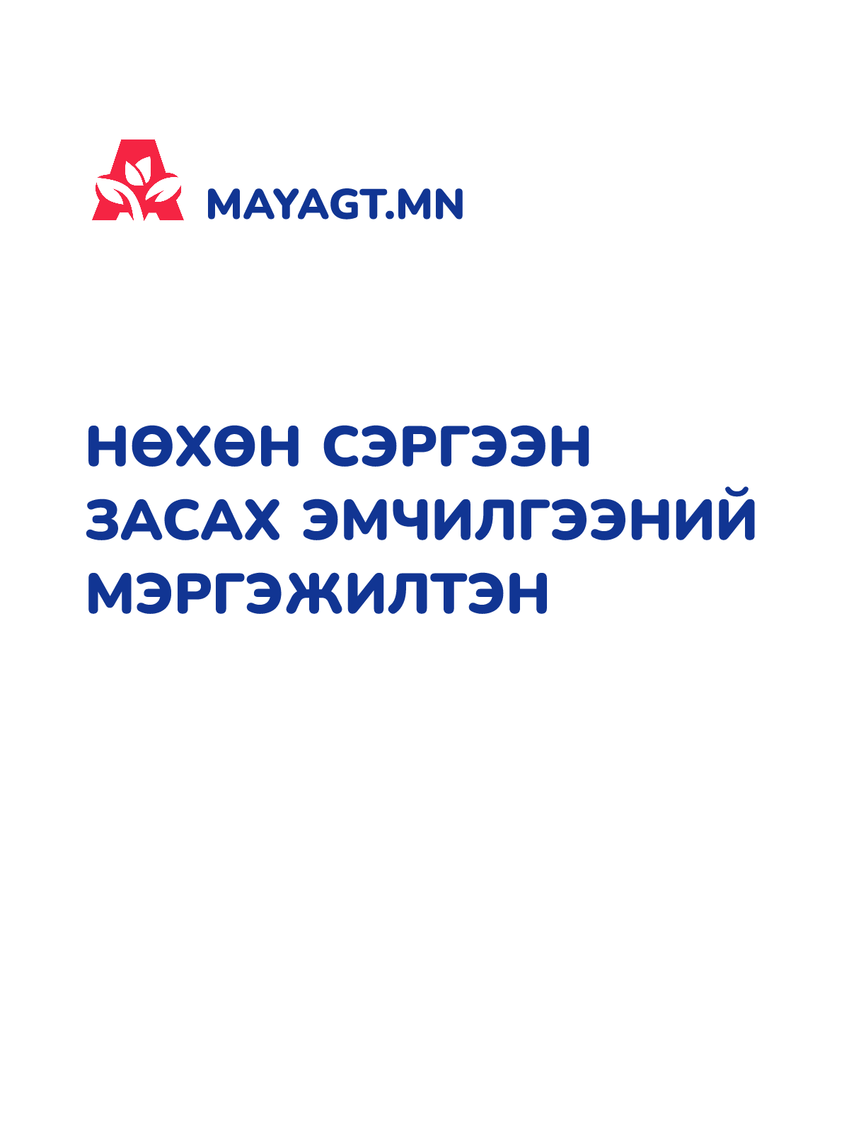 НӨХӨН СЭРГЭЭН ЗАСАХ ЭМЧИЛГЭЭНИЙ МЭРГЭЖИЛТЭН