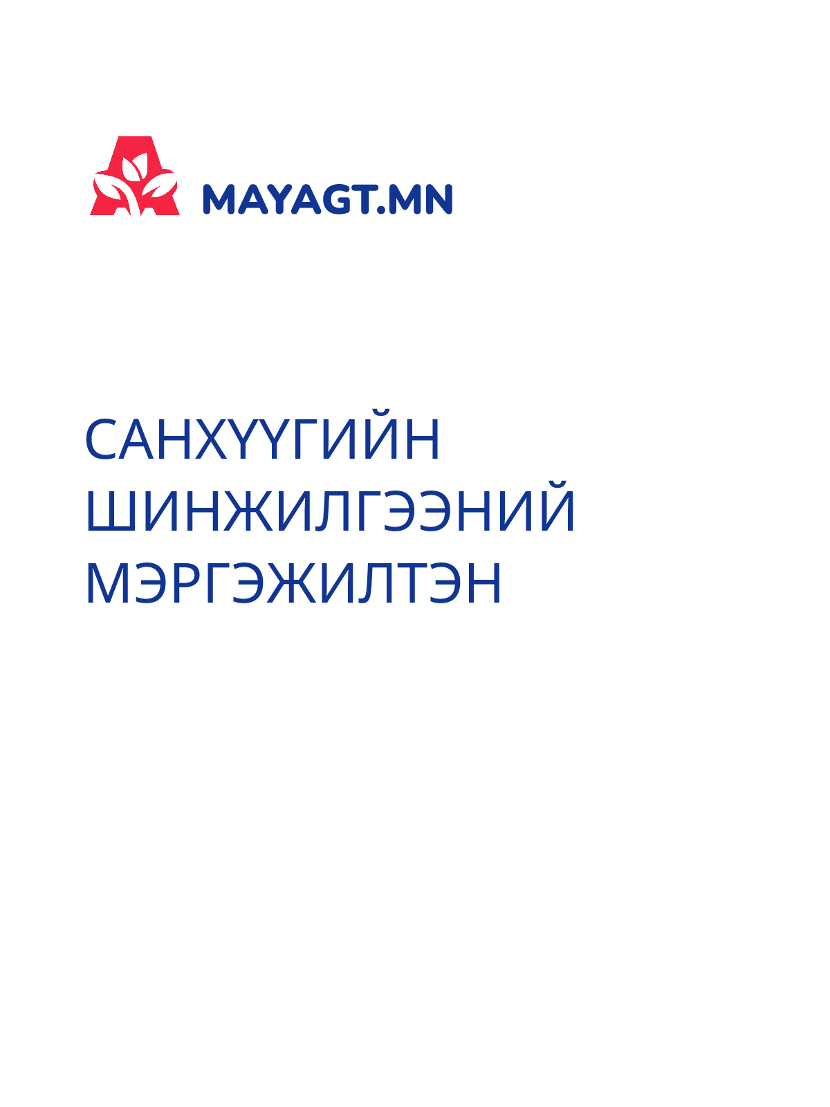 САНХҮҮГИЙН ШИНЖИЛГЭЭНИЙ МЭРГЭЖИЛТЭН