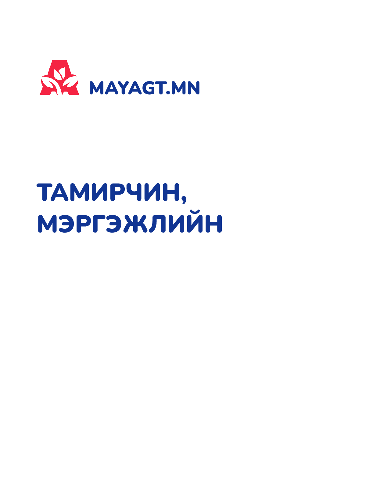 ТАМИРЧИН, Мэргэжлийн