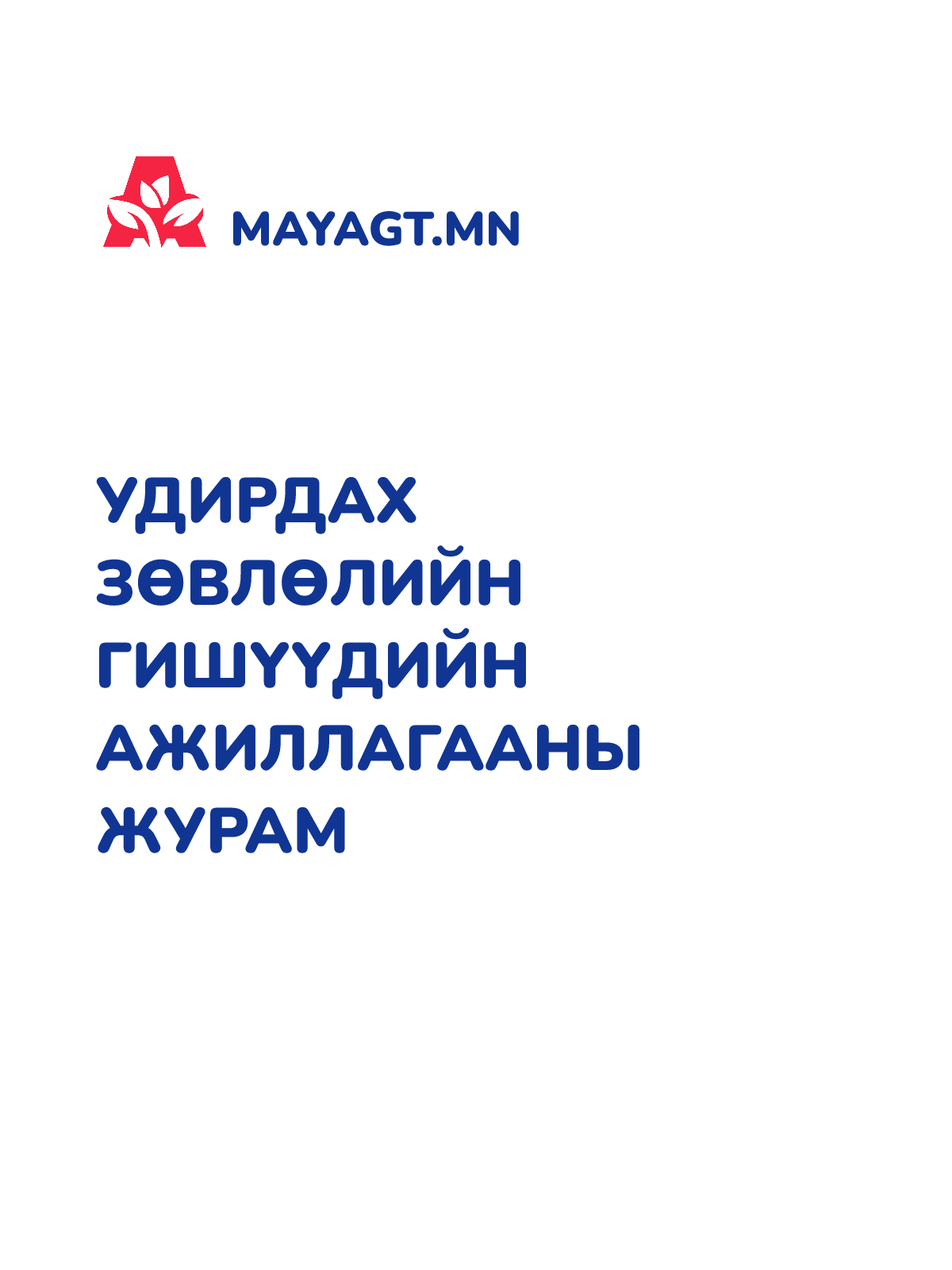 УДИРДАХ ЗӨВЛӨЛИЙН ГИШҮҮДИЙН АЖИЛЛАГААНЫ ЖУРАМ