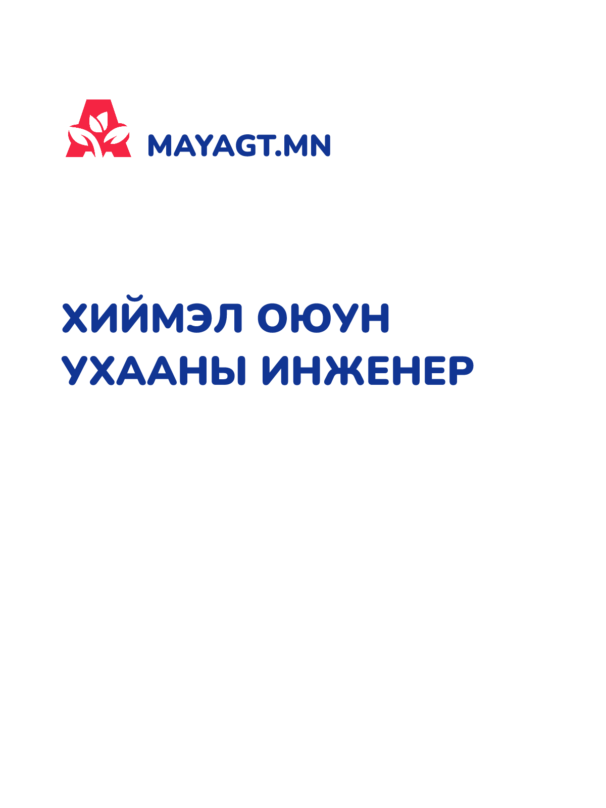 ХИЙМЭЛ ОЮУН УХААНЫ ИНЖЕНЕР