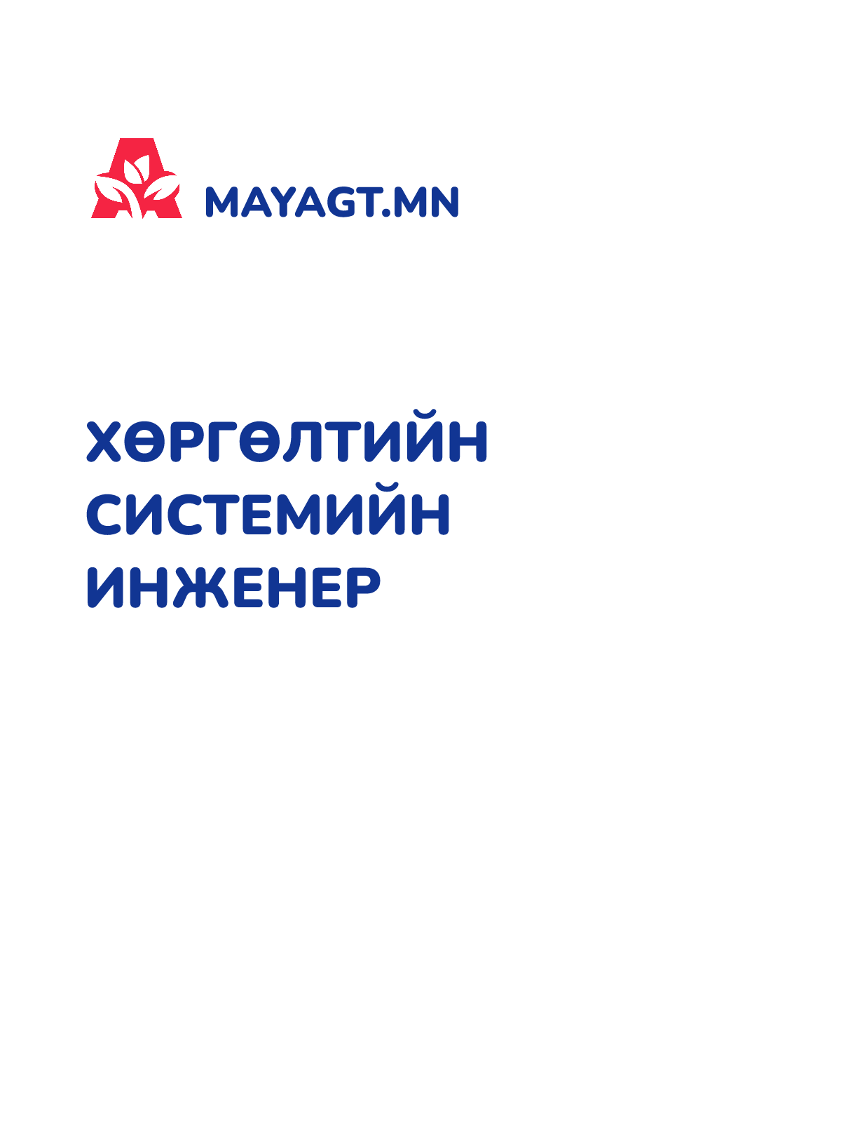 ХӨРГӨЛТИЙН СИСТЕМИЙН ИНЖЕНЕР