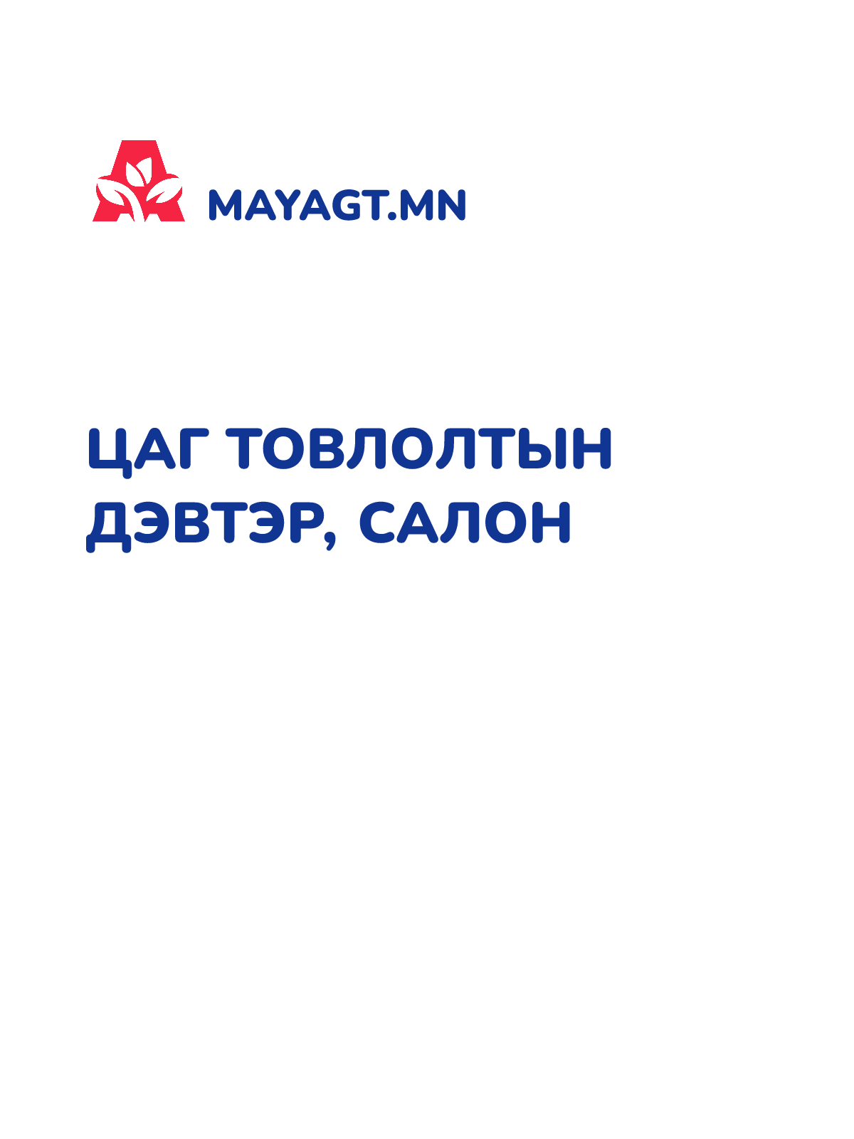 ЦАГ ТОВЛОЛТЫН ДЭВТЭР, Салон