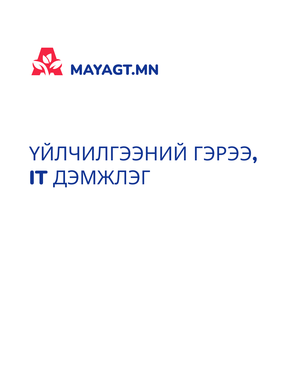 ҮЙЛЧИЛГЭЭНИЙ ГЭРЭЭ, IT дэмжлэг